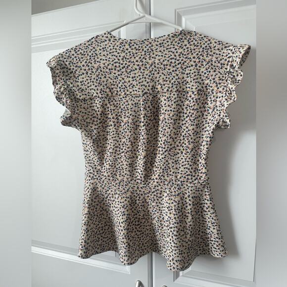 Monteau Floral Wrap Style Top, Size Small, EUC, Colorful, V-Neck - Picture 7 of 9